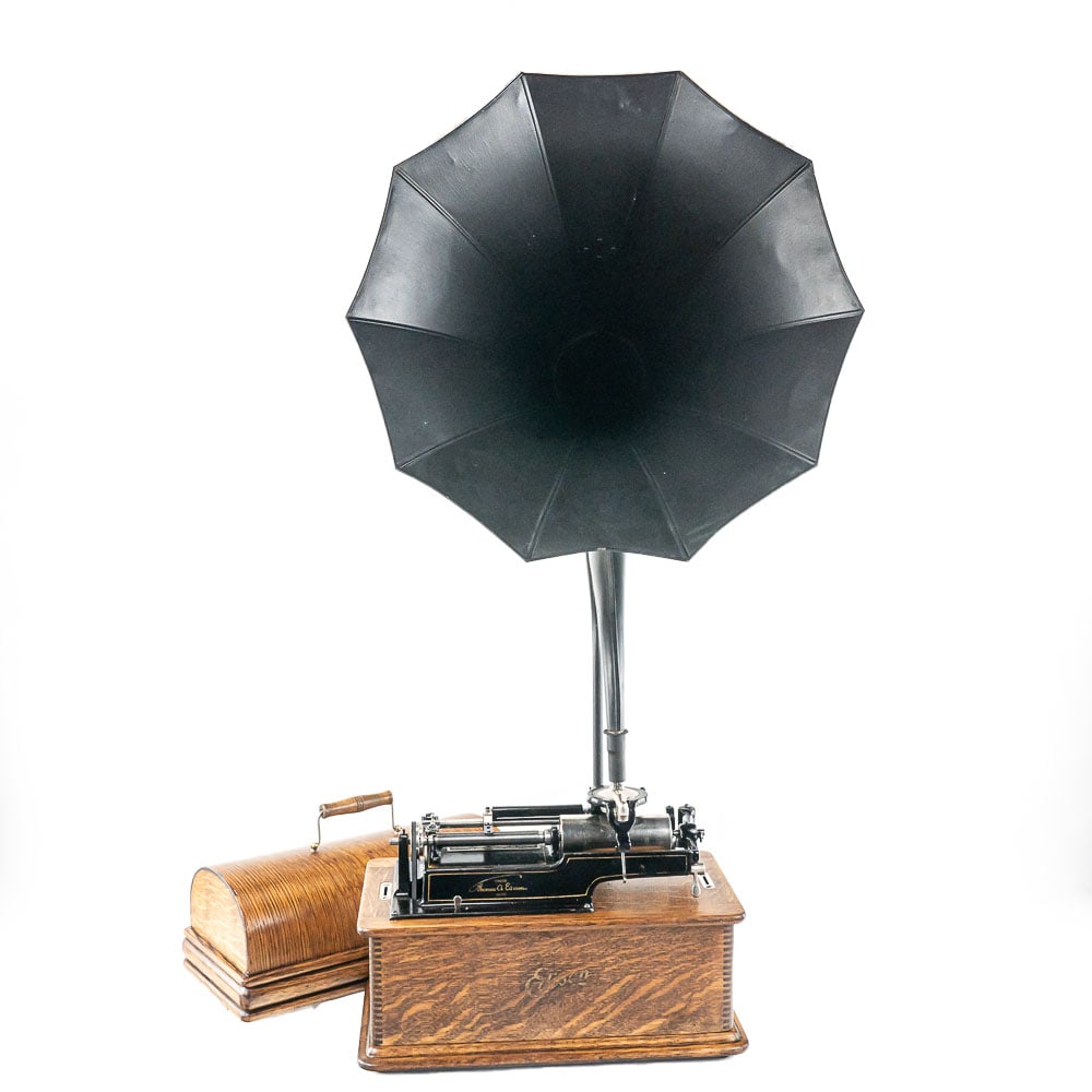 Edison Home Cylinder Phonograph w/Cygnet Horn (1 of 20)