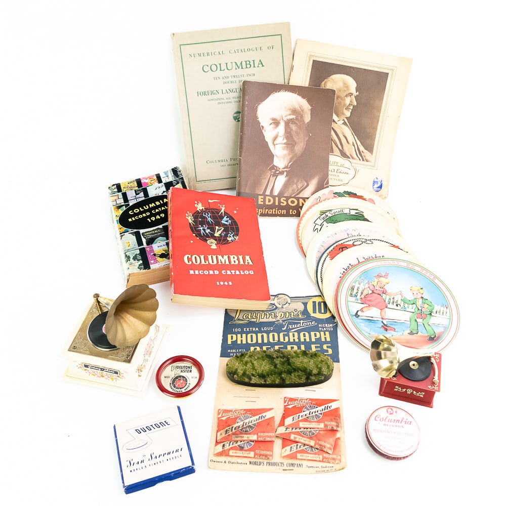 Lot of Misc Phonograph Items, Records, Music Boxes (1 of 14)