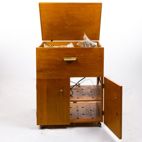 Mid Century Stereo Cabinet with Garrard Turntable