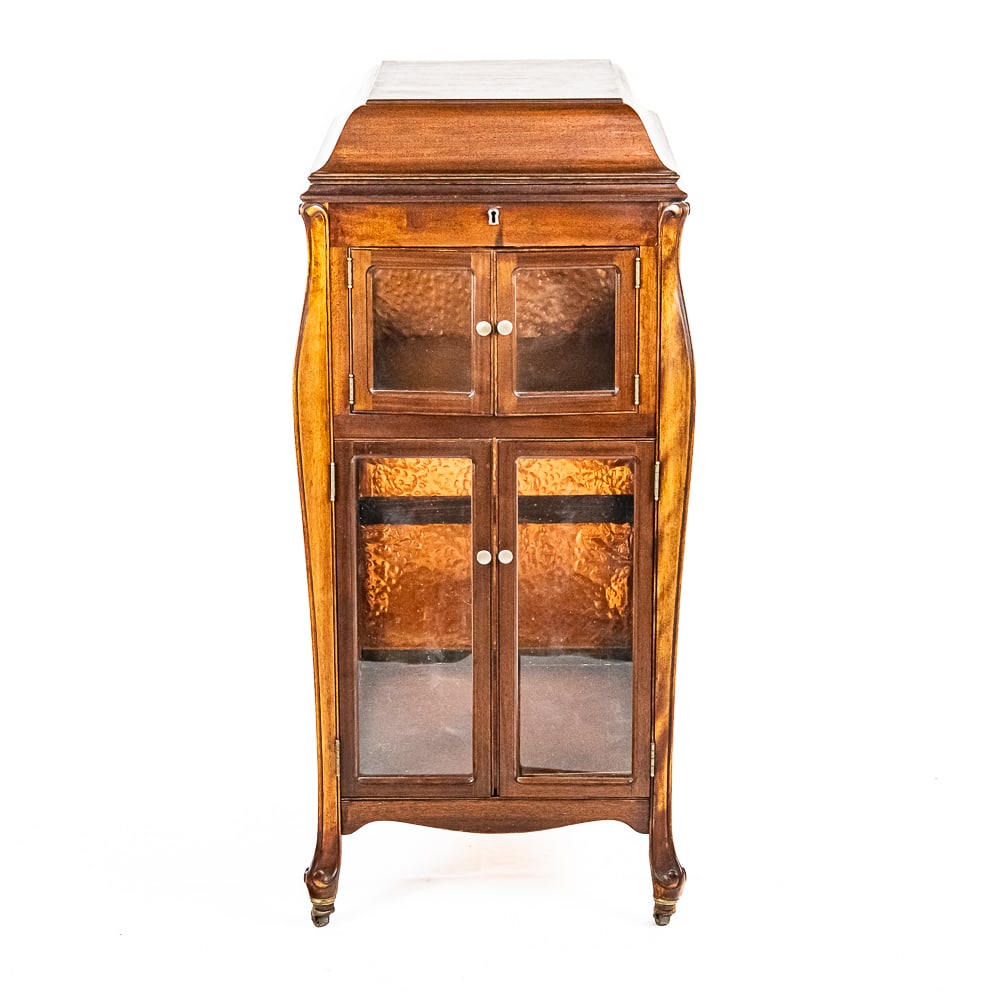 Victor/Victrola #11 Modified Empty Cabinet: *NO SHIPPING - PICKUP OR THIRD PARTY TRANSPORT ONLY*This empty Victrola cabinet has been heavily modified and stripped of its original finish. The modifications are as follows: glass panels have been 