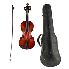 Old Violin,  Bow, and Case