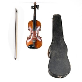 Vintage Violin and Bow W/Case