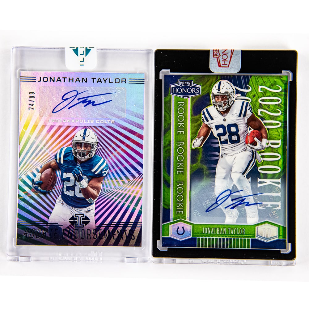 (2) 2020 Panini Jonathan Taylor Auto Rookie Cards (1 of 2)