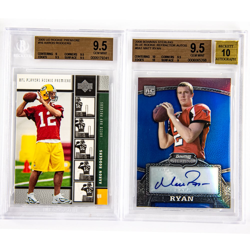 2005 UD Rodgers & 2008 Bowman Ryan RC Beckett 9.5 (1 of 2)