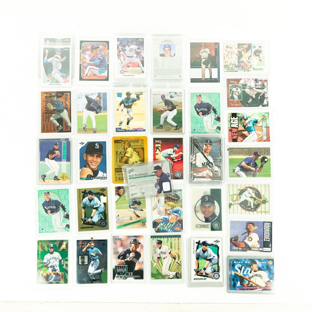 (36) A Rodriguez G Maddux R Johnson Baseball Cards (1 of 12)