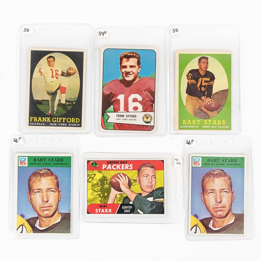 '54 '58 Gifford '58 '66 '68 B. Star Football Cards (1 of 7)