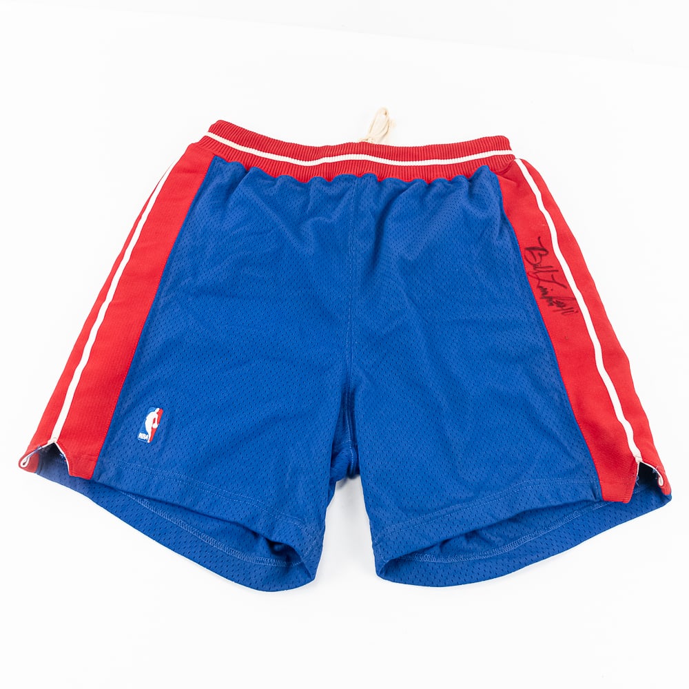 Bill Lambeer Auto Game Used Detroit Pistons Shorts (1 of 7)