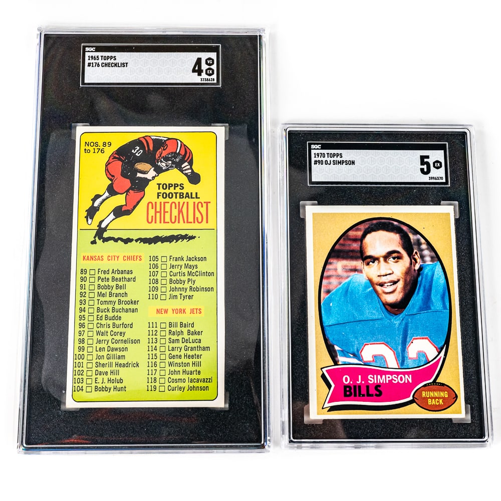 1965 Topps #176 Checklist SGC 4 & '70 OJ SGC 5 (1 of 5)