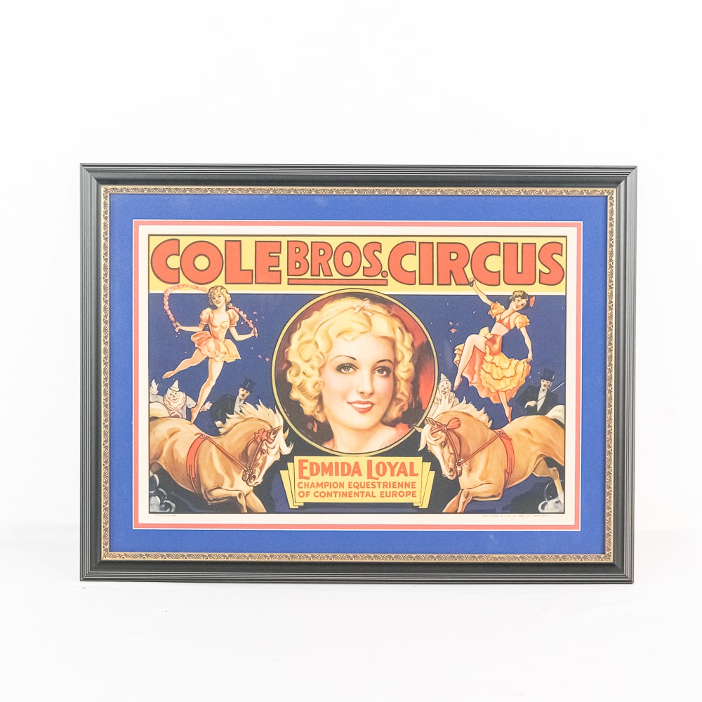 1941 Cole Bros. Framed Circus Erie Litho Poster (1 of 6)