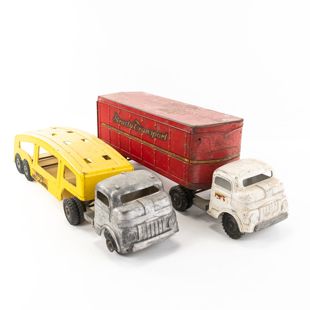1950s Structo Transport & Auto Hauler Toy Trucks
