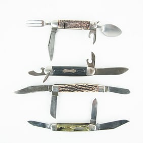 4 Antique Colonial Camp/Scout Knives