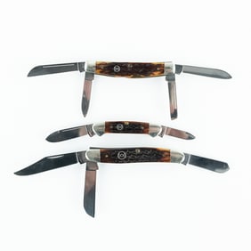 3 Case XX Barbed Wire Bone Knives (2000s)