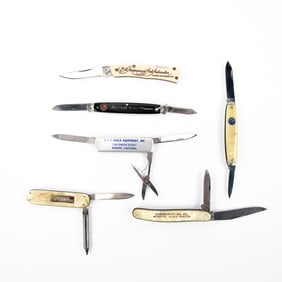 6 Vintage Advertising Folding Knives