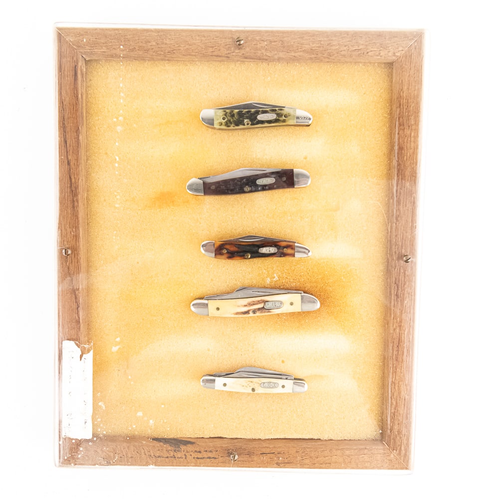 5 Case XX Peanut Folding Knives(1990s) w/Display (1 of 4)