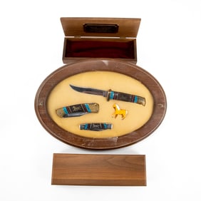 3 Beautiful Custom David Yellowhorse Buck Knifes