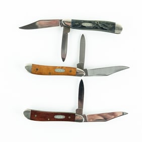 3 Case XX 6220 Peanut Knives (1990s)