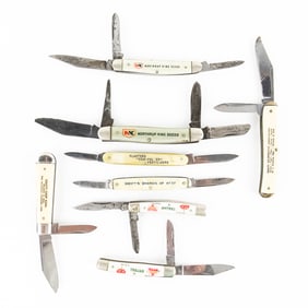 8 Antique Farming Advertising Knives
