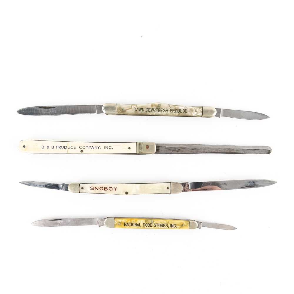 4 Antique Advertising Melon Tester Knives (1 of 10)