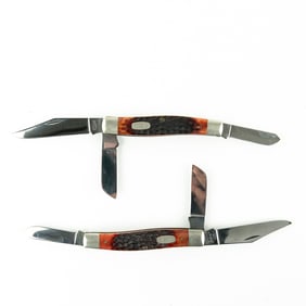 2 Case XX 6375 Stockman Knives (1990s)