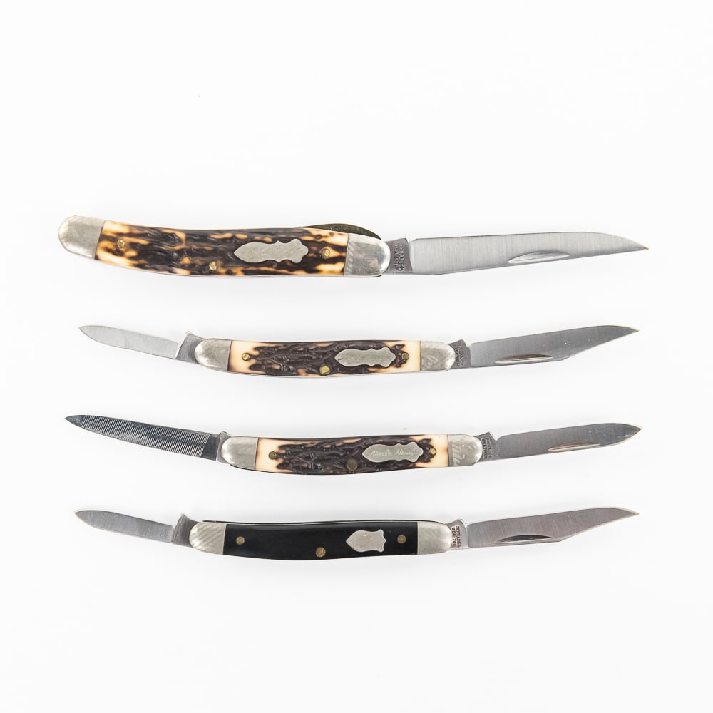 4 Schrade+ USA Made Pocket Knives (1 of 10)