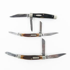 3 Vintage Schrade NY USA Pocket Knives