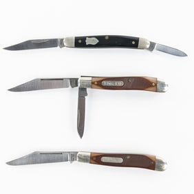3Vintage Schrade USA Made Pocket Knives