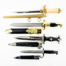 4 Modern-Made Post WWII Third Reich Daggers