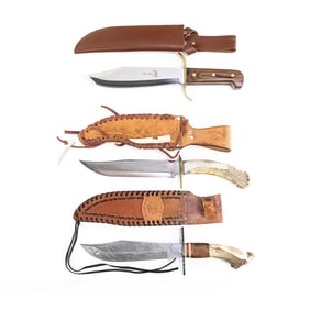 3 Hunting/ Bowie Knives