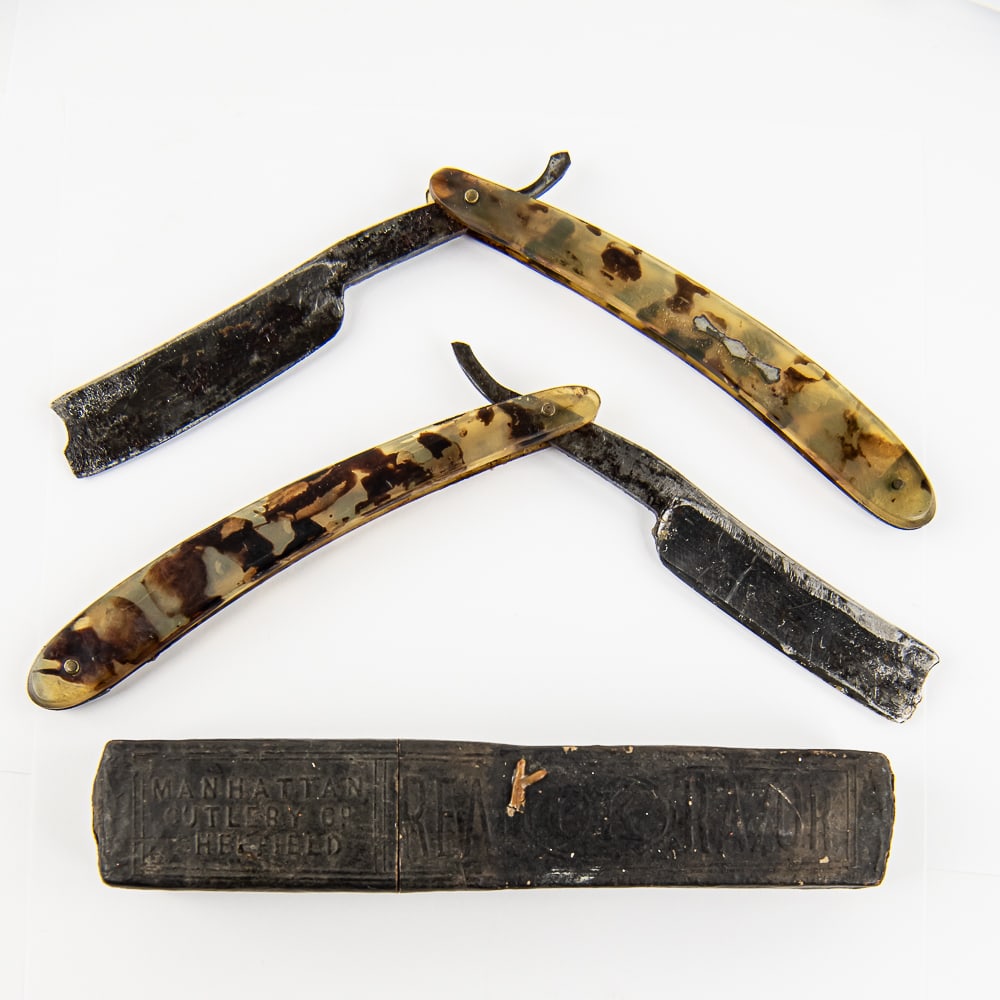 (2) Manhattan Cutlery Co Razor Set w/ Orig. Box (1 of 7)