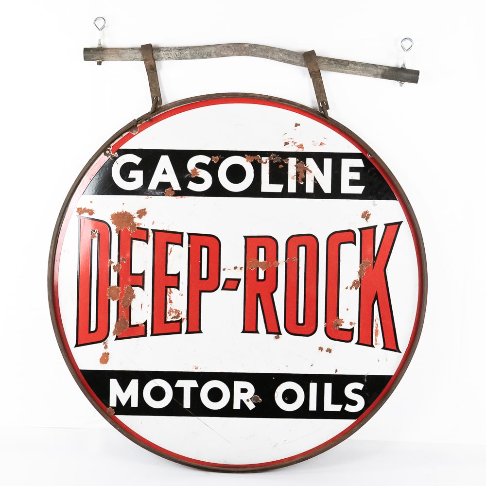 Deep Rock Gasoline & Motor Oil Porcelain DSP Sign (1 of 11)