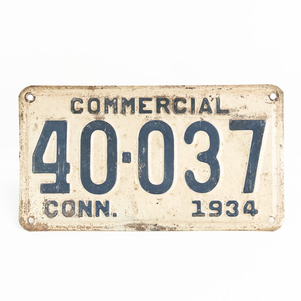 Connecticut 1934 License Plate (1 of 5)