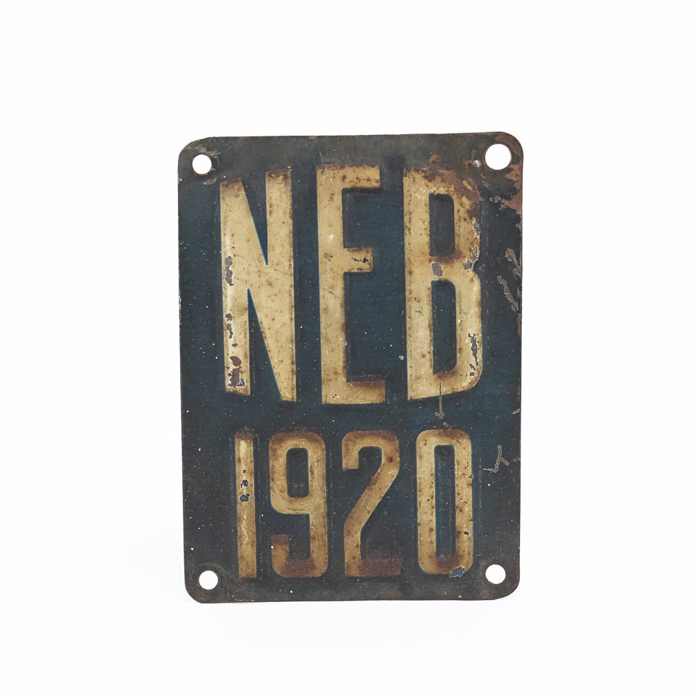 Nebraska 1920 License Plate Tag (1 of 5)