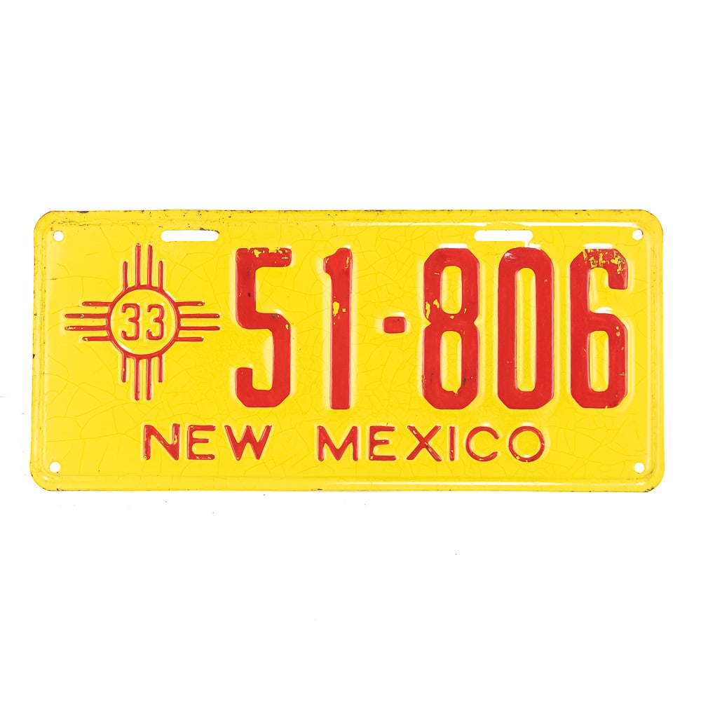 New Mexico 1933 License Plate (1 of 4)