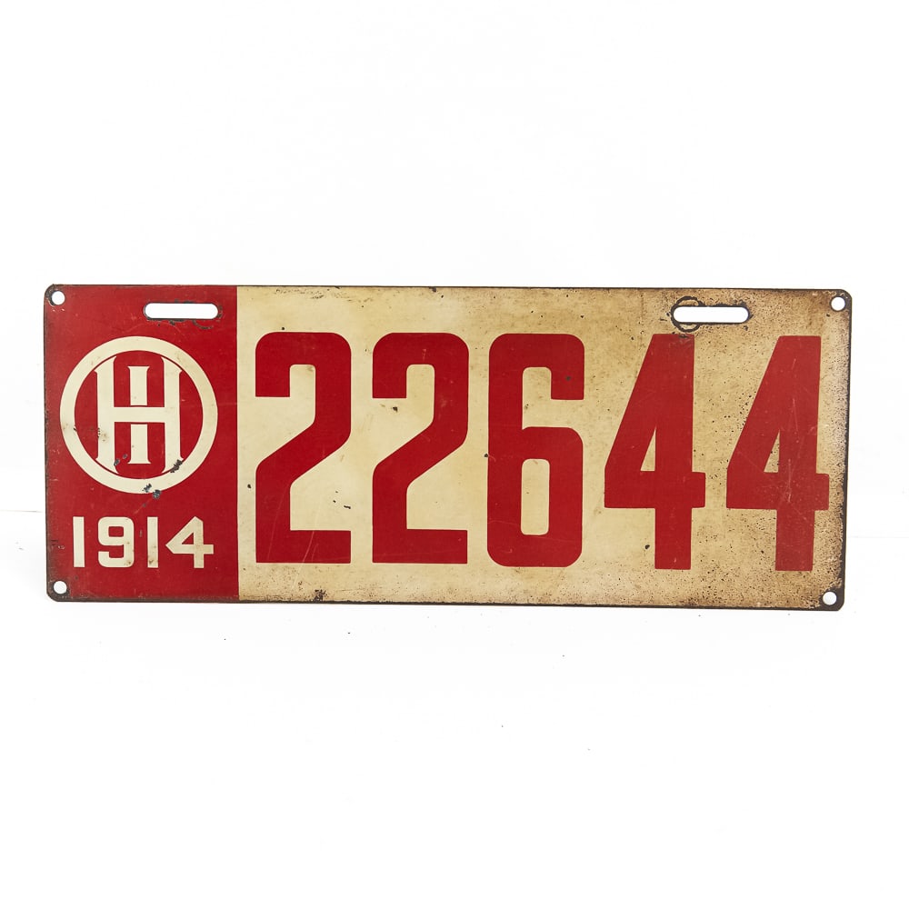 Ohio 1914 License Plate: Ohio 1914 flat silk screened in good+ original condition with some light rust spotting. See pics.