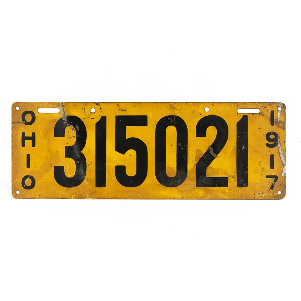 Ohio 1917 License Plate (1 of 4)