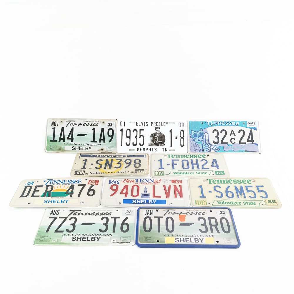 Tennessee 10 Late Date License Plates (1 of 10)