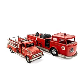 1956 Tonka TFD Pumper & 60s Buddy L Fire Chief
