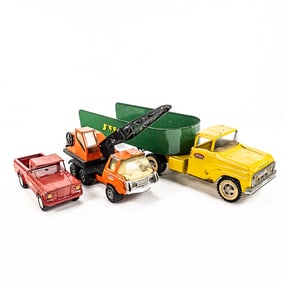 '55 24" Tonka Pressed Metal Truck w Steel Carrier+