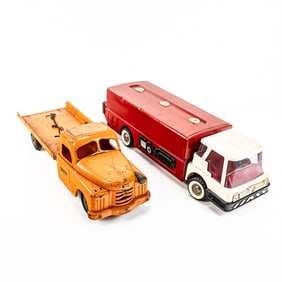 Brown & Bigelow Fuel Tanker & Structo Flat Bed Tow