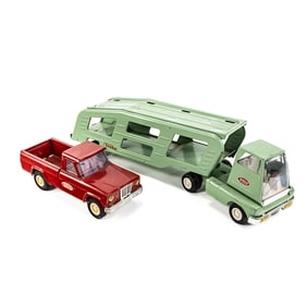 1968 Tonka Pressed Steel Car Hauler & Jeep Pickup