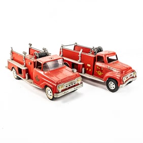 (2)'50s Tonka Toys No. 5 TFD Toy Fire Truck Pumper