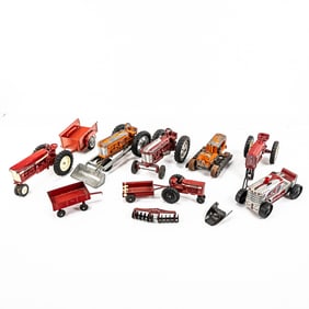 Collection of Assorted Toy Tractors ERTL Hubley +