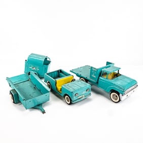 1960s Structo Farms Truck & Trailer & Jeep Scout +