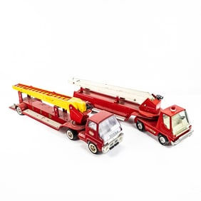 (2) Vintage Tonka & Nylint Toy Ladder Fire Trucks
