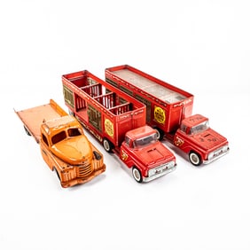 50s Structo Flatbed & (2) Buddy L Circus Trucks