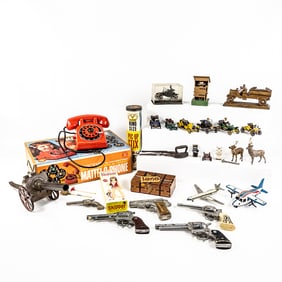 Assorted Vintage Toy Collection Cap Guns Cars More