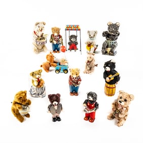 Collection of (13) Mechanical Wind Up Bears