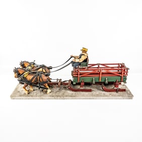 36" Holiday Themed Hayrack Sled Display