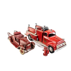 14" Kingsbury & Tonka TFD No. 5 Toy Fire Trucks