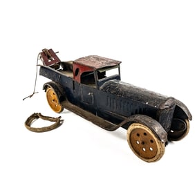 1920s Schieble Friction Toy Tin Tow Truck Wrecker